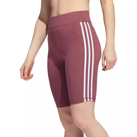 adidas Women's Sportswear Essentials 3-Stripes Bike Shorts, Quiet Crimson