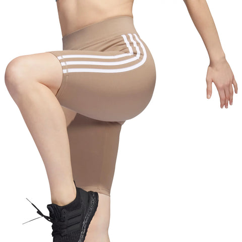 adidas Women's Sportswear Essentials 3-Stripes Bike Shorts, Chalky Brown