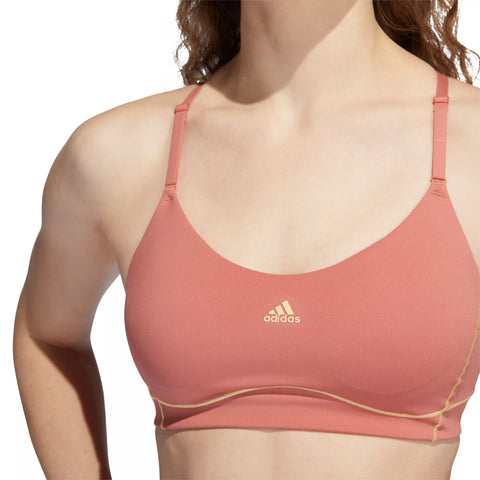 adidas Women's Pop Stitch Medium Support Sports Workout Bra, Magic Earth