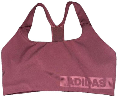 adidas Womens Banded Medium Support Workout Sports Bra, Cup Size D-DD, Quiet Crimson