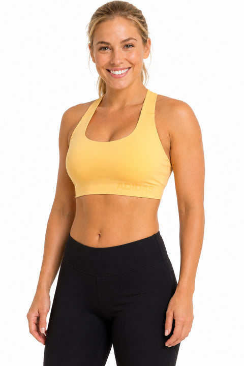 adidas Womens Banded Medium Support Workout Sports Bra, Cup Size D-DD, Yellow