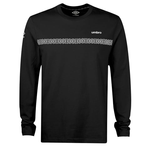 Umbro Men's F23 Diamond Run Long Sleeve Tee Black / White