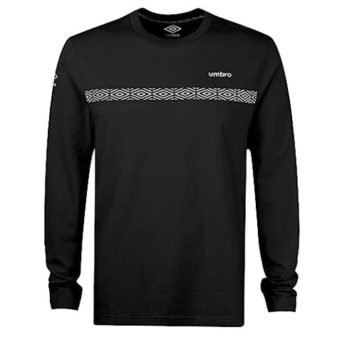 Umbro Men's F23 Diamond Run Long Sleeve Tee Black / White