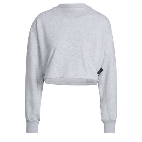 adidas Women's Studio Lounge Summer Crew, Light Grey Heather