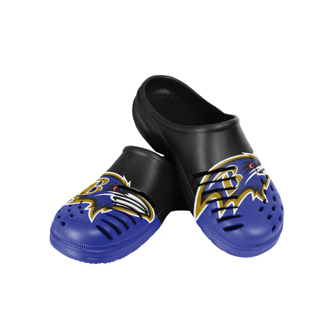 FOCO Baltimore Ravens 2023 Family Dollar Split Color Clog - Mens