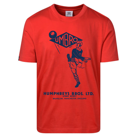 Umbro Men's S24 Humphreys Bros Tee Vermillion