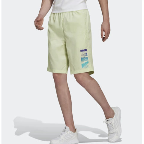 adidas Men's Essentials BrandLove Chelsea Woven Shorts, Almost Lime