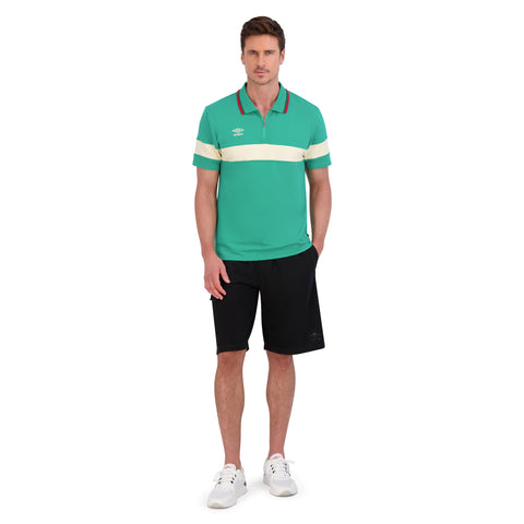 Umbro Men's S24 1/4 Zip French Terry Polo Angelica / Orgeat