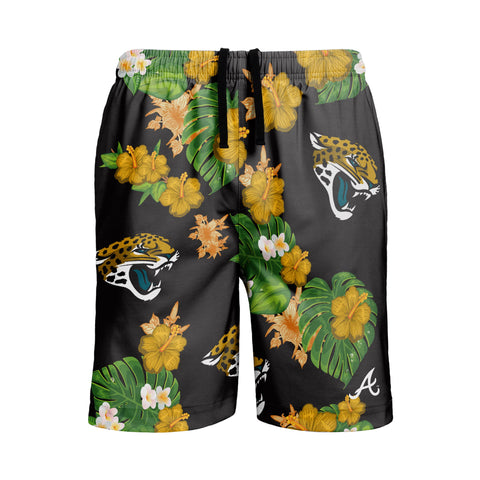 FOCO NFL Jacksonville Jaguars Floral Swimming Trunks - Mens