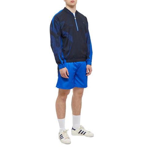 adidas Originals Men's Blue Version Half-Zip Soccer Silk Track Top, Power Blue