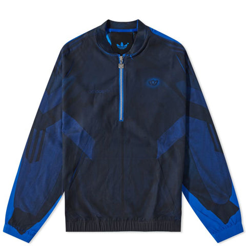 adidas Originals Men's Blue Version Half-Zip Soccer Silk Track Top, Power Blue