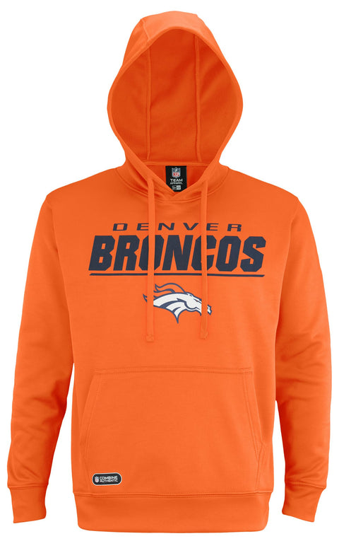Outerstuff NFL Men's Stated Pullover Fleece Hoodie, Denver Broncos, Team Color