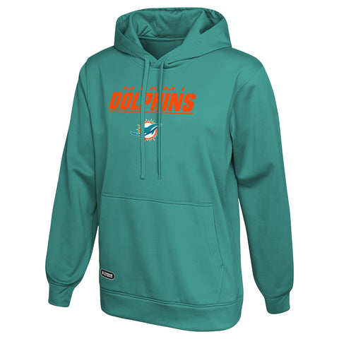 Outerstuff NFL Men's Stated Pullover Fleece Hoodie, Miami Dolphins, Team Color