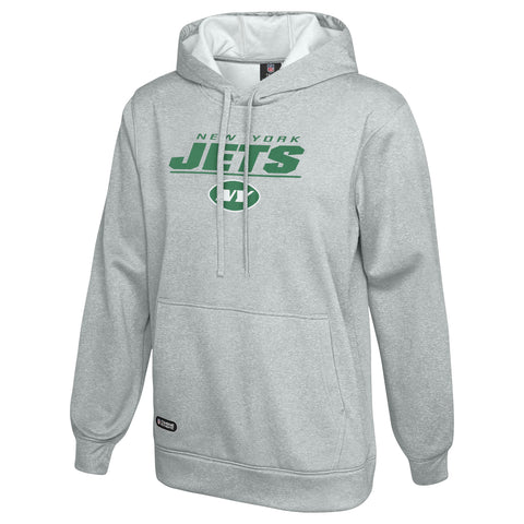Outerstuff NFL Men's New York Jets Stated Pullover Fleece Hoodie Grey