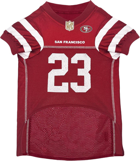 Pets First Nflpa Christian Mccaffrey Pet Jersey #23, NFL Dog Shirt, San Francisco 49ers Mesh Jersey