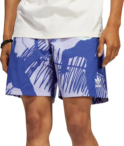 adidas Originals Adiplay Allover Print Summer Shorts Unlined, Dusty Purple