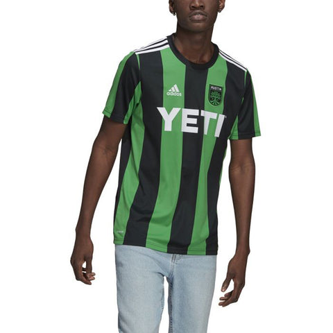 adidas Mens Short Sleeve Jersey MLS - Major League Soccer - Austin FC 21/22 Home Jersey, Black/Real Green