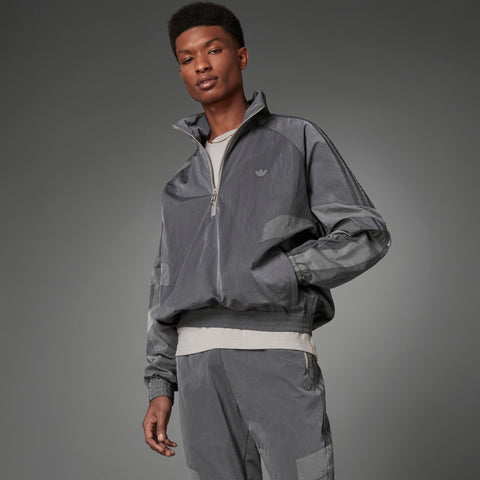 adidas Originals Mens Blue Version Silver Sports Track Jacket, Gray Five