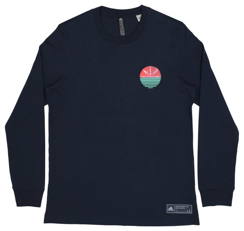 adidas Mens LA Os Long Sleeve Graphic T-Shirt, Legend Ink