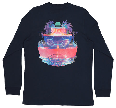 adidas Mens LA Os Long Sleeve Graphic T-Shirt, Legend Ink