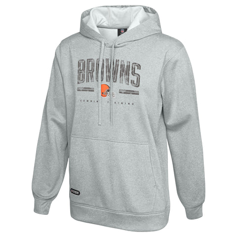Outerstuff NFL Men's Coin Toss Pullover Performance Fleece Hoodie, Cleveland Browns - Gray