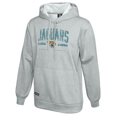 Outerstuff NFL Men's Coin Toss Pullover Performance Fleece Hoodie, Jacksonville Jaguars - Gray
