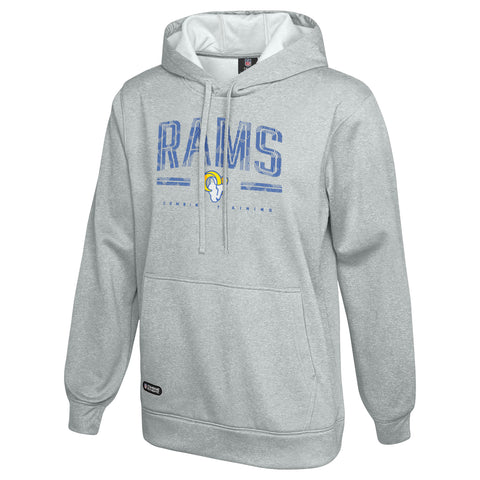Outerstuff NFL Men's Coin Toss Pullover Performance Fleece Hoodie, Los Angeles Rams - Gray