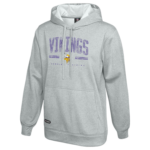 Outerstuff NFL Men's Coin Toss Pullover Performance Fleece Hoodie, Minnesota Vikings - Gray