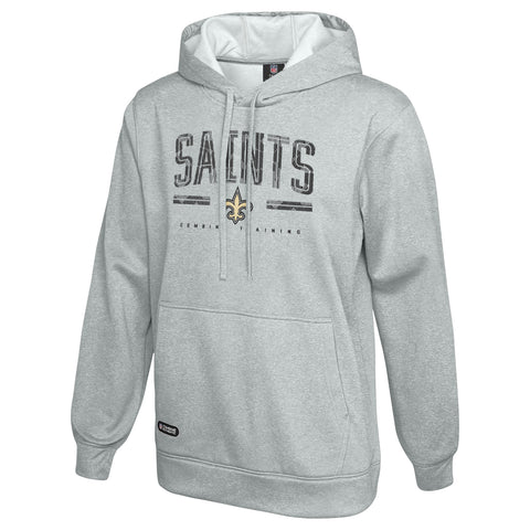 Outerstuff NFL Men's Coin Toss Pullover Performance Fleece Hoodie, New Orleans Saints - Gray