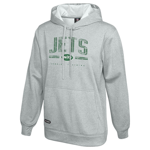 Outerstuff NFL Men's Coin Toss Pullover Performance Fleece Hoodie, New York Jets - Gray