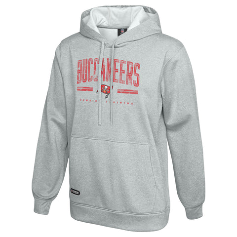 Outerstuff NFL Men's Coin Toss Pullover Performance Fleece Hoodie, Tampa Bay Buccaneers - Gray