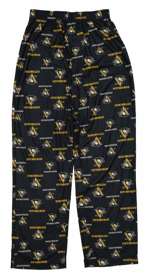 Outerstuff NHL Boys Youth All-Over-Print Lounge Pants Pajama Bottoms - Pittsburgh Penguins
