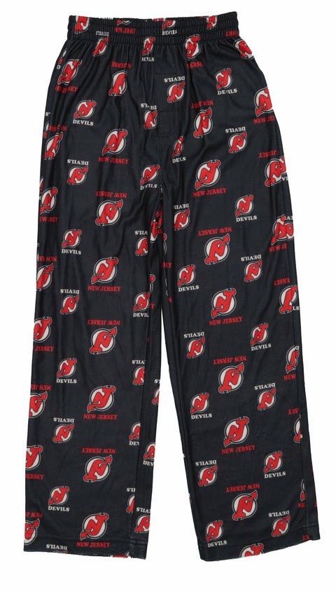 Outerstuff NHL Boys Youth All-Over-Print Lounge Pants Pajama Bottoms - New Jersey Devils