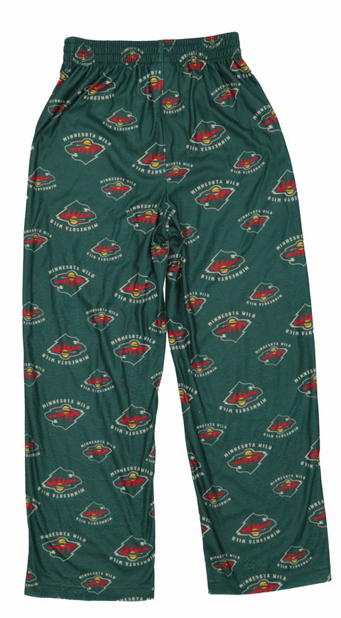 Outerstuff NHL Boys Youth All-Over-Print Lounge Pants Pajama Bottoms - Minnesota Wild
