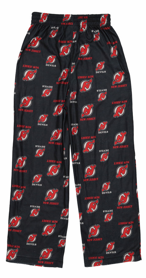 Outerstuff NHL Boys Youth All-Over-Print Lounge Pants Pajama Bottoms - New Jersey Devils