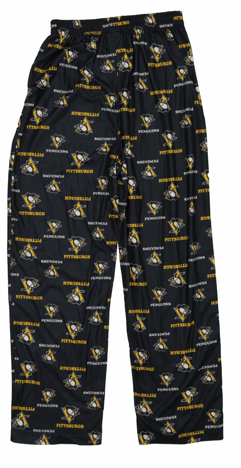 Outerstuff NHL Boys Youth All-Over-Print Lounge Pants Pajama Bottoms - Pittsburgh Penguins