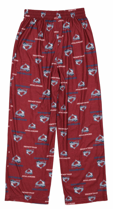 Outerstuff NHL Boys Youth All-Over-Print Lounge Pants Pajama Bottoms - Colorado Avalanche