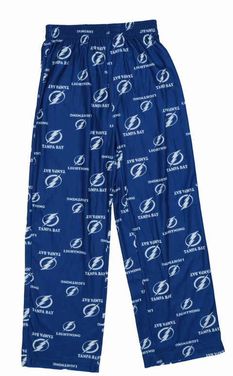 Outerstuff NHL Boys Youth All-Over-Print Lounge Pants Pajama Bottoms - Tampa Bay Lightning
