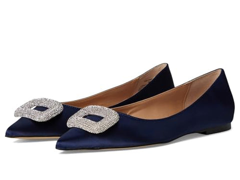 Steve Madden Women's Tink Ballet Flat Navy Satin