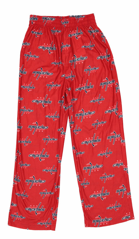 Outerstuff NHL Boys Youth All-Over-Print Lounge Pants Pajama Bottoms - Washington Capitals