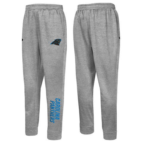 Outerstuff NFL Men's Side Line Elastic Tech Jogger, Carolina Panthers, Gray