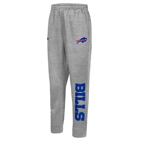 Outerstuff NFL Men's Side Line Elastic Tech Jogger, Buffalo Bills, Gray