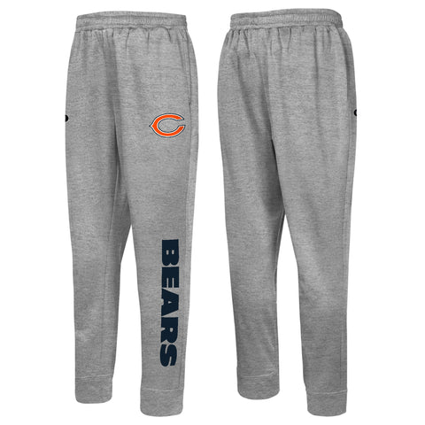 Outerstuff NFL Men's Side Line Elastic Tech Jogger, Chicago Bears, Gray
