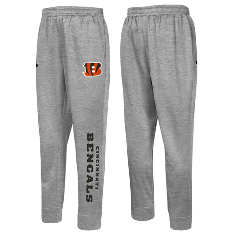 Outerstuff NFL Men's Side Line Elastic Tech Jogger, Cincinnati Bengals, Gray