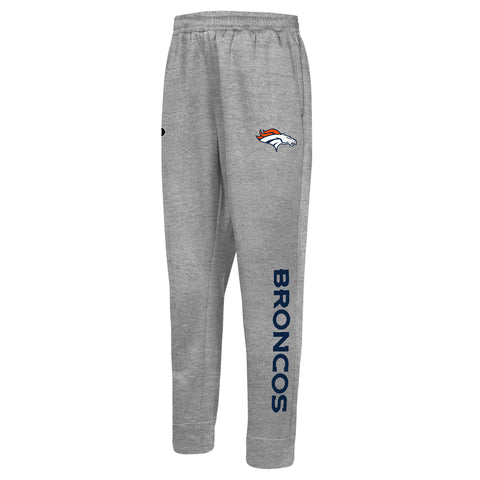 Outerstuff NFL Men's Side Line Elastic Tech Jogger, Denver Broncos, Gray