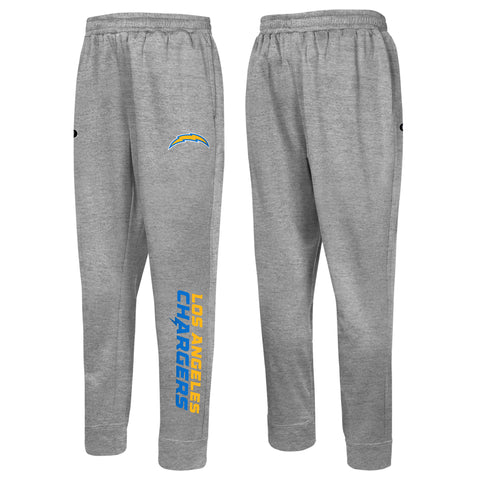Outerstuff NFL Men's Side Line Elastic Tech Jogger, Los Angeles Chargers, Gray