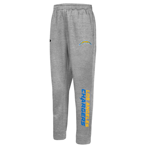 Outerstuff NFL Men's Side Line Elastic Tech Jogger, Los Angeles Chargers, Gray