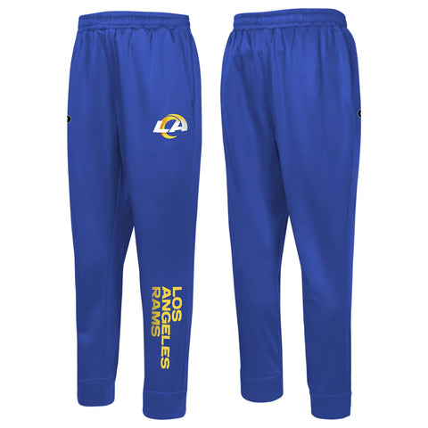 Outerstuff NFL Men's Side Line Elastic Tech Jogger, Los Angeles Rams, Team Color