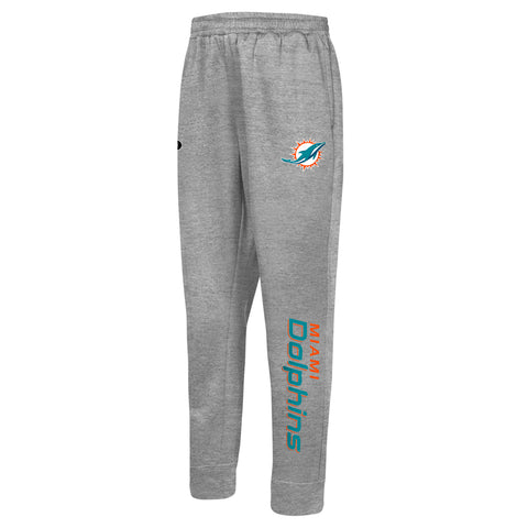 Outerstuff NFL Men's Side Line Elastic Tech Jogger, Miami Dolphins, Gray