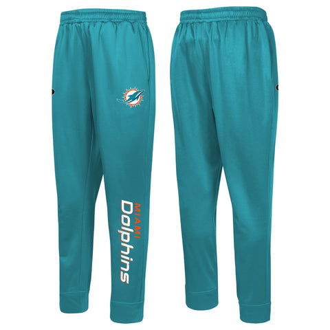 Outerstuff NFL Men's Side Line Elastic Tech Jogger, Miami Dolphins, Team Color